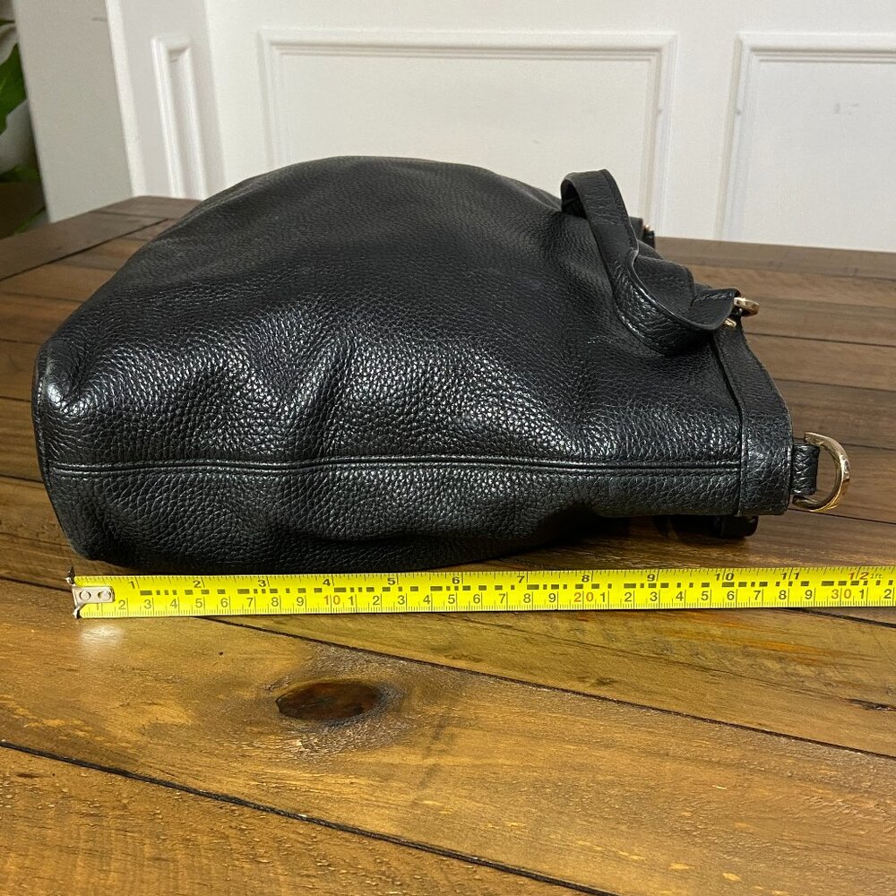 Michael Kors CHANNING MEDIUM SHOULDER TOTE LEATHER BAG BLACK - Picture 6 of 8